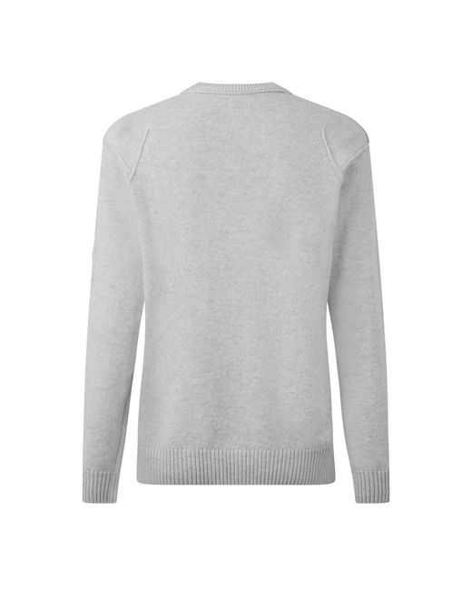 C P Company Gray Knit Crew Neck Sweater for men