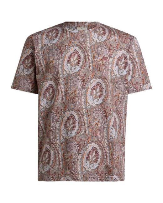 Etro Multicolor Printed Cotton T-Shirt for men