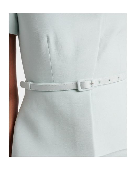 Roland Mouret White Wool And Slik Midi Dress