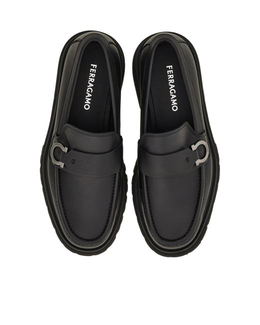 Ferragamo Black Ferragamo Gancini Ornament Loafers for men