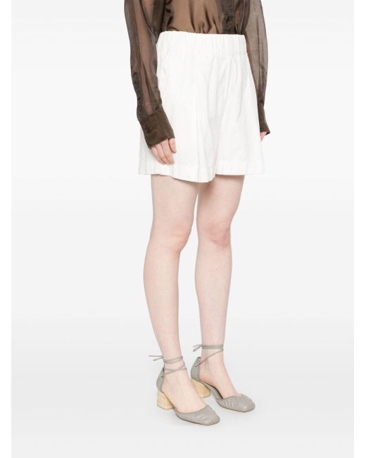 Dries Van Noten White Elastic Waist Shorts