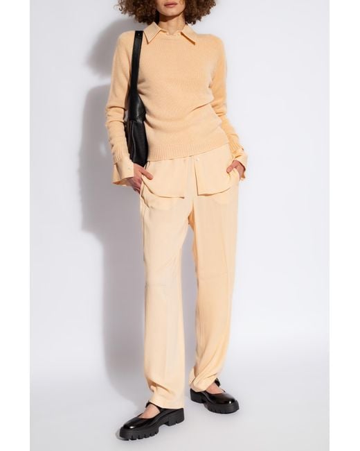 Fabiana Filippi Natural Crewneck Knitted Jumper