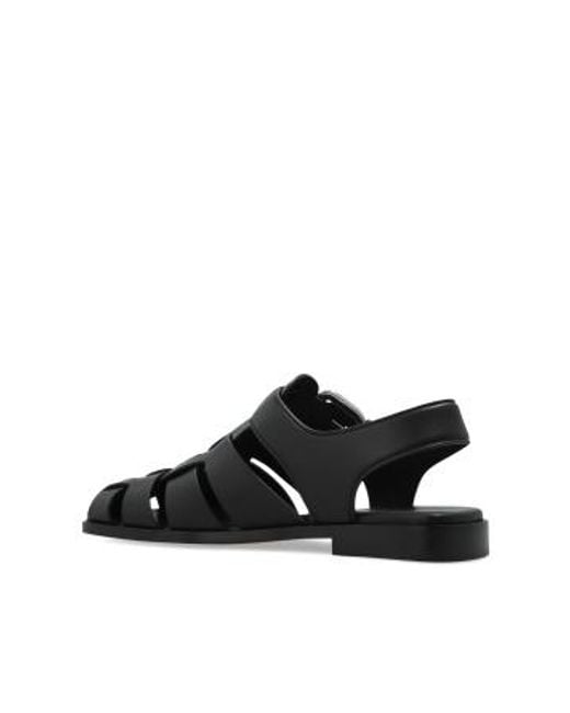 Bottega Veneta Black Square-Toe Sandals for men