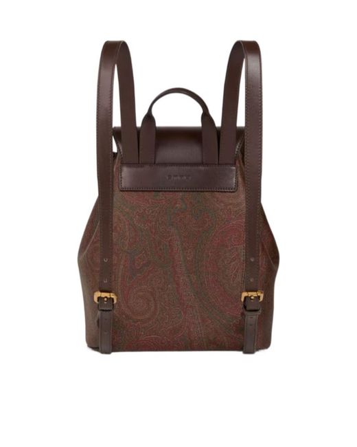 Etro Brown Structured Backpack