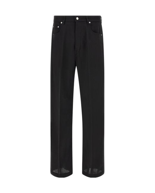Rick Owens Black Casual Trousers With Belt Loops for men