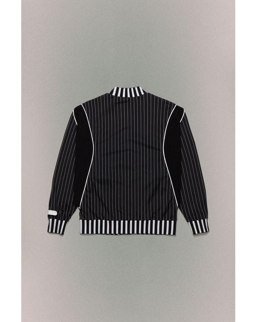 PDF CHANNEL Black Pdf Striped Bomber Jacket for men