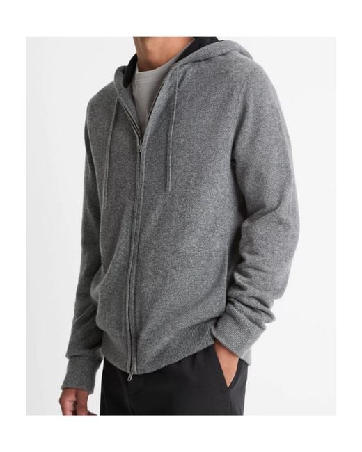 Vince Gray Mélange-Effect Zip-Up Hoodie for men