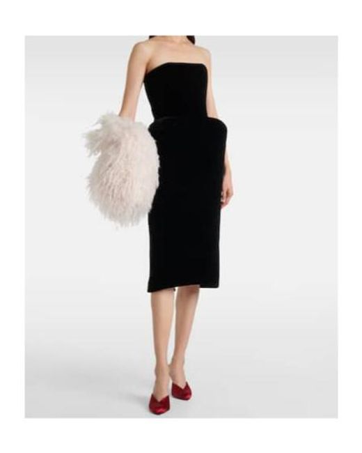 David Koma Black Velvet Bustier Dress