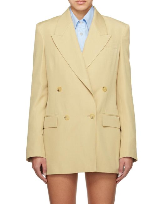 Stella McCartney Natural Double-Breasted Tailored Blazer