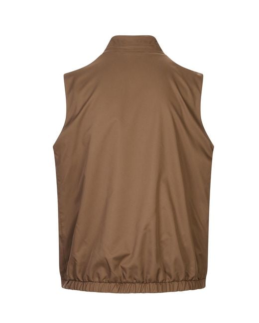 Kiton Brown Reversible High-Neck Vest for men
