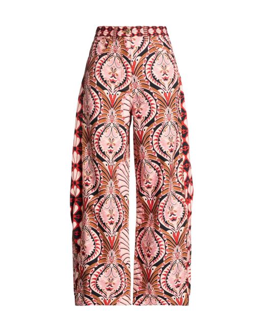 Farm Rio Red Floral Loose-Fit Trousers
