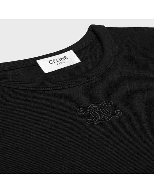 Céline Black Triomphe Long-Sleeved T-Shirt