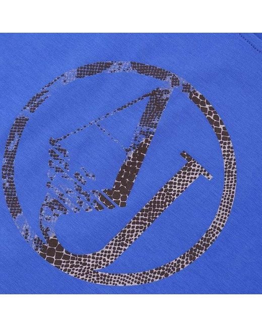 Armani Jeans Blue Round-Necked Logo T-Shirt