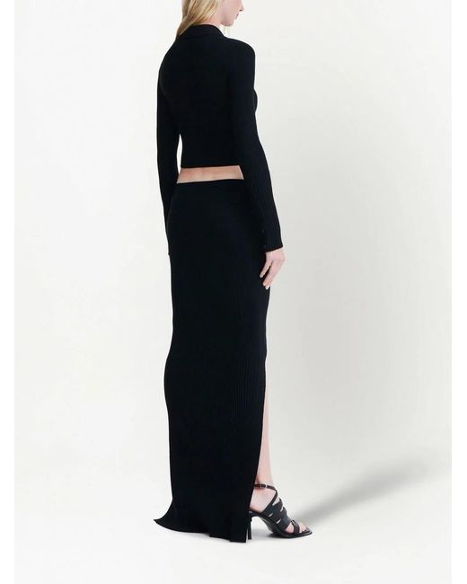 Dion Lee Black Gradient Ribbed-Knit Maxi Skirt