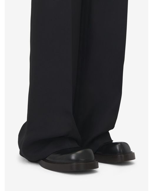 McQueen Black Round-Toe Lace-Up Derby Shoes for men