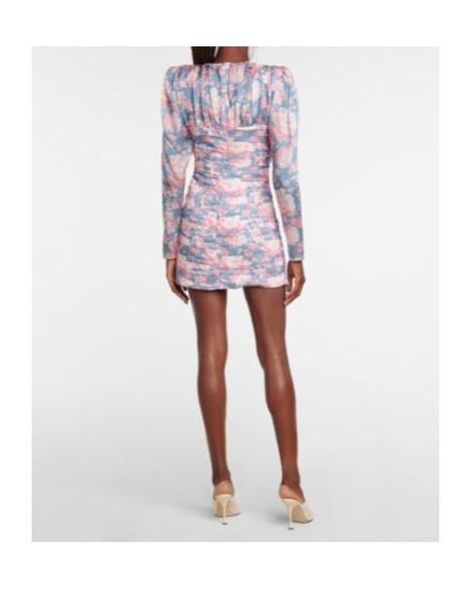 Magda Butrym Blue Floral Cutout Silk Minidress