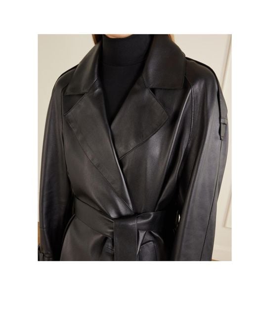 Nour Hammour Black Long-Sleeved Leather Jacket