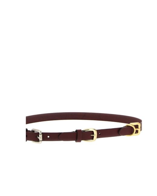 Etro White Triple Buckle Belt