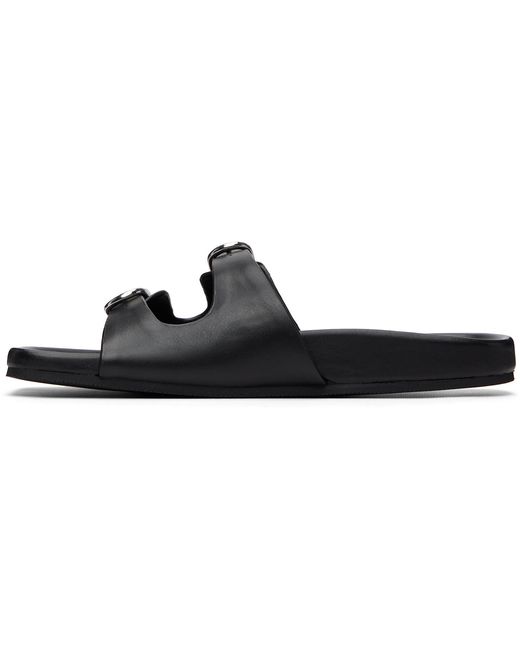Rag & Bone Black Rue Leather Slippers