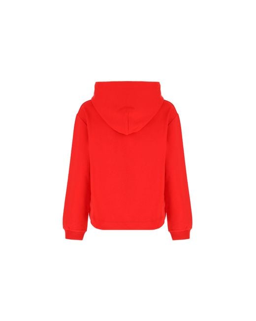 Moschino Red Heart-Embellished Hoodie