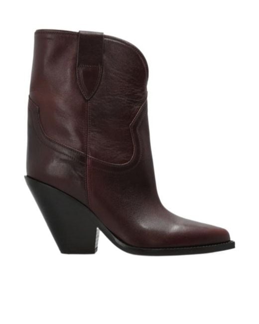 Isabel Marant Brown Pointed-Toe Ankle Boots