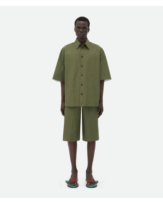Bottega Veneta Green Compact Cotton Shorts for men