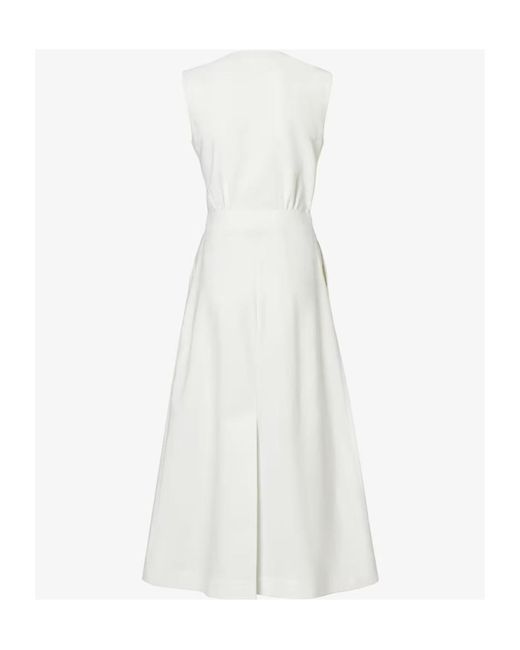 Fendi White Sleeveless Midi Dress