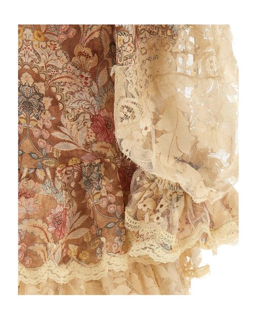 Zimmermann Natural V-Neck Dress