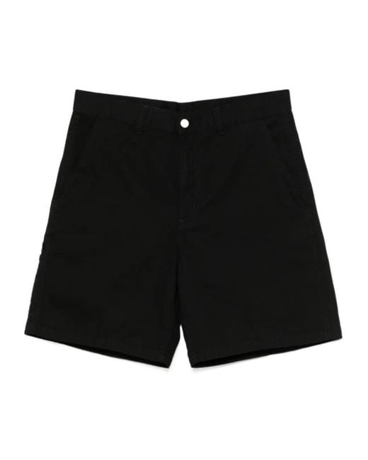 Carhartt Black Drewe Logo Embroidered Shorts for men