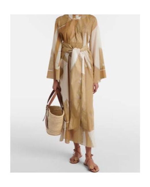 Johanna Ortiz Natural Aqua Cruiser Cotton Voile Kaftan