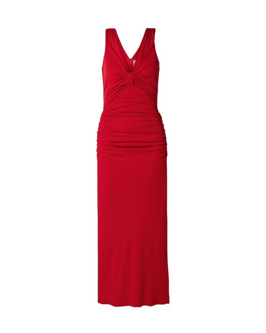 Carolina Herrera Red Pleated Knit Dress