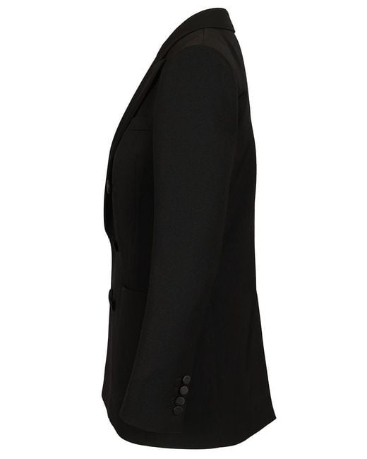 Saint Laurent Black Double-Breasted Long-Sleeved Jacket