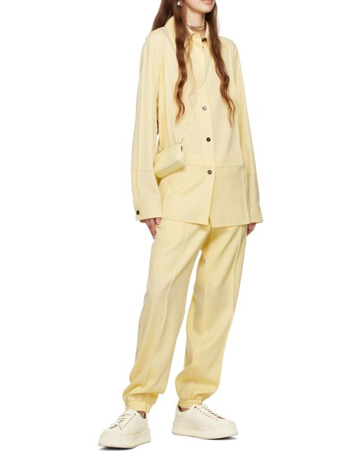 Jil Sander Yellow High Waist Drawstring Track Pants