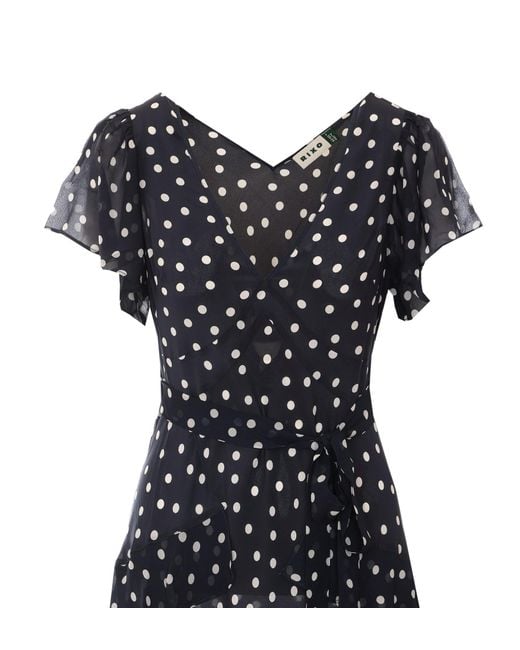 Rixo Black V-Neck Dress