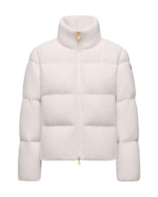 Moncler White High-Neck Padded Jacket