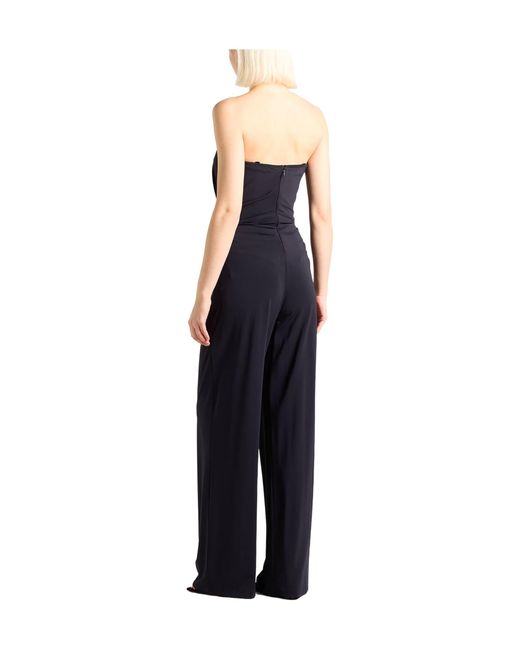 Max Mara Blue Solid-Color Strapless Tube Top Jumpsuit