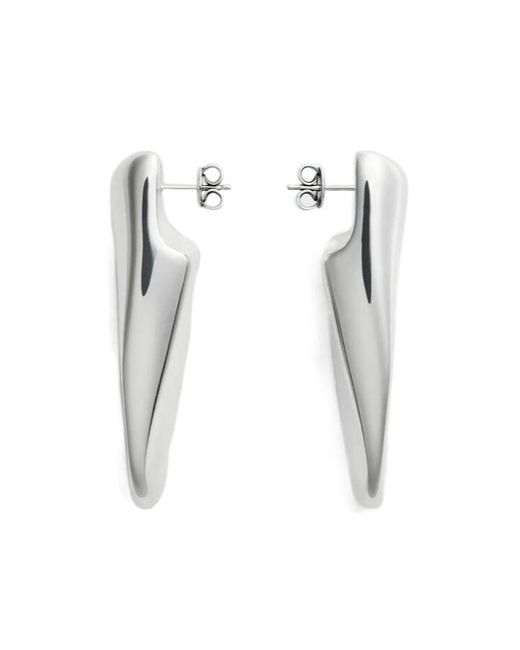 Bottega Veneta White Large Prisma Earrings
