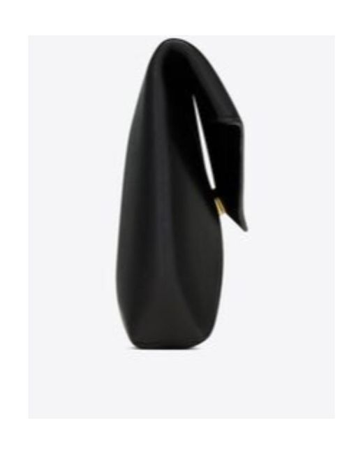 Saint Laurent Black Cassandre Small Envelope Pouch