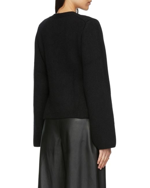 Khaite Black Scarlett V-Neck Knitted Cardigan