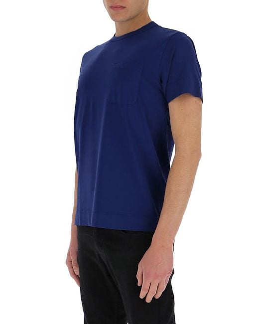 Original Vintage Style Blue Round-Necked T-Shirt for men