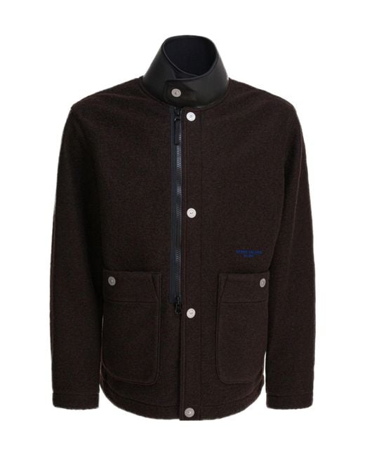 Stone Island Black Embroidered-Logo Jacket for men