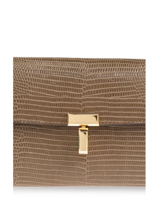 Totême Brown Totême T-Lock Embossed Wallet