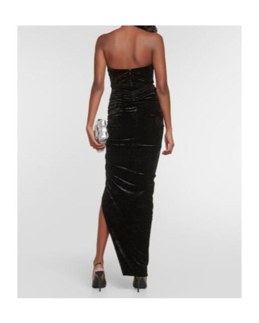 Alexandre Vauthier Black Ruched Velvet Gown