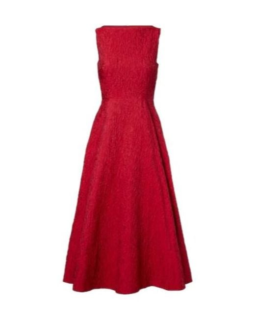 Roksanda Red Tera Cloqué Midi Dress