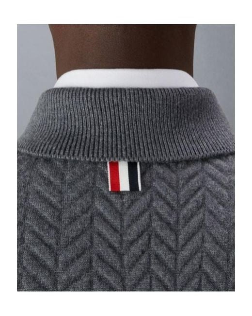 Thom Browne Gray Herringbone-Quited Work Jacket for men