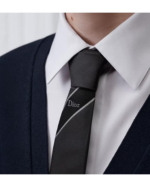 Dior White Logo Detail Tie for men