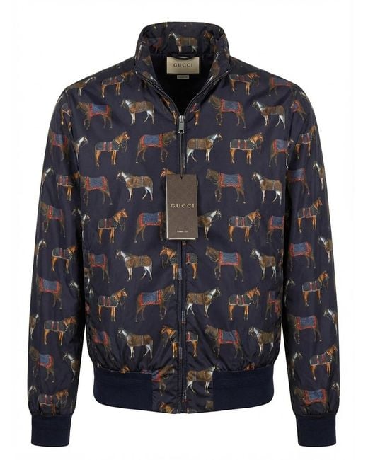 Gucci Blue Long-Sleeved Casual Jacket for men