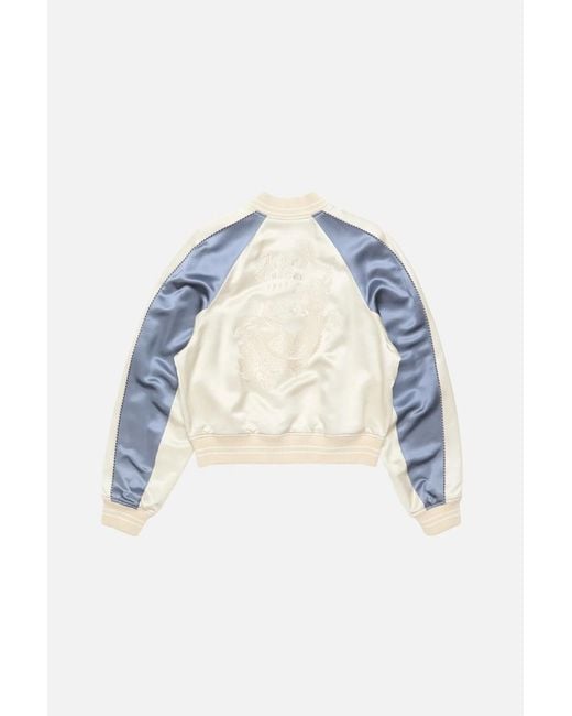 Acne Blue Logo-Embroidered Bomber Jacket for men