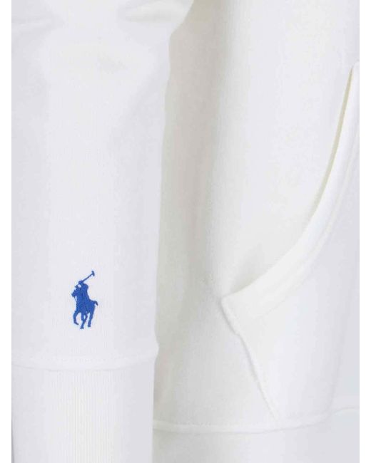 Polo Ralph Lauren White Logo Hooded Sweatshirt for men