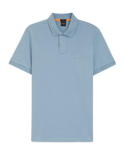 Boss Blue Collared Short-Sleeved Polo Shirt for men